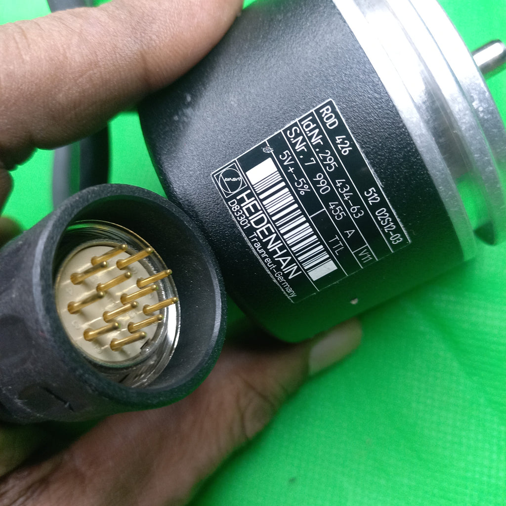 Maie pins on M23 connecctor with Identification details of encoder Rod 426, Heidenhain TTL, ROD 426 512 02S12-03 ID 29543463, 5V+-10% | TTL 
