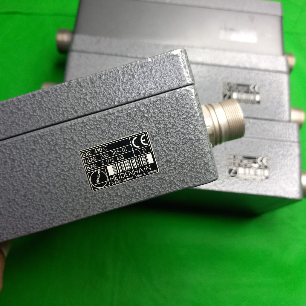 Specification sticker of Heidenhain EXE 610C, id.Nr. 263 383-01, 9 Pin FeMale/ 12 Pin Male