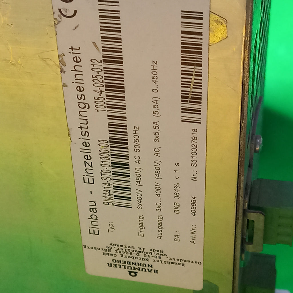 BAUMULLER b maXX 4000 Drive .
BM4414-ST0-01300-03 SPECIFICATION STICKER 
