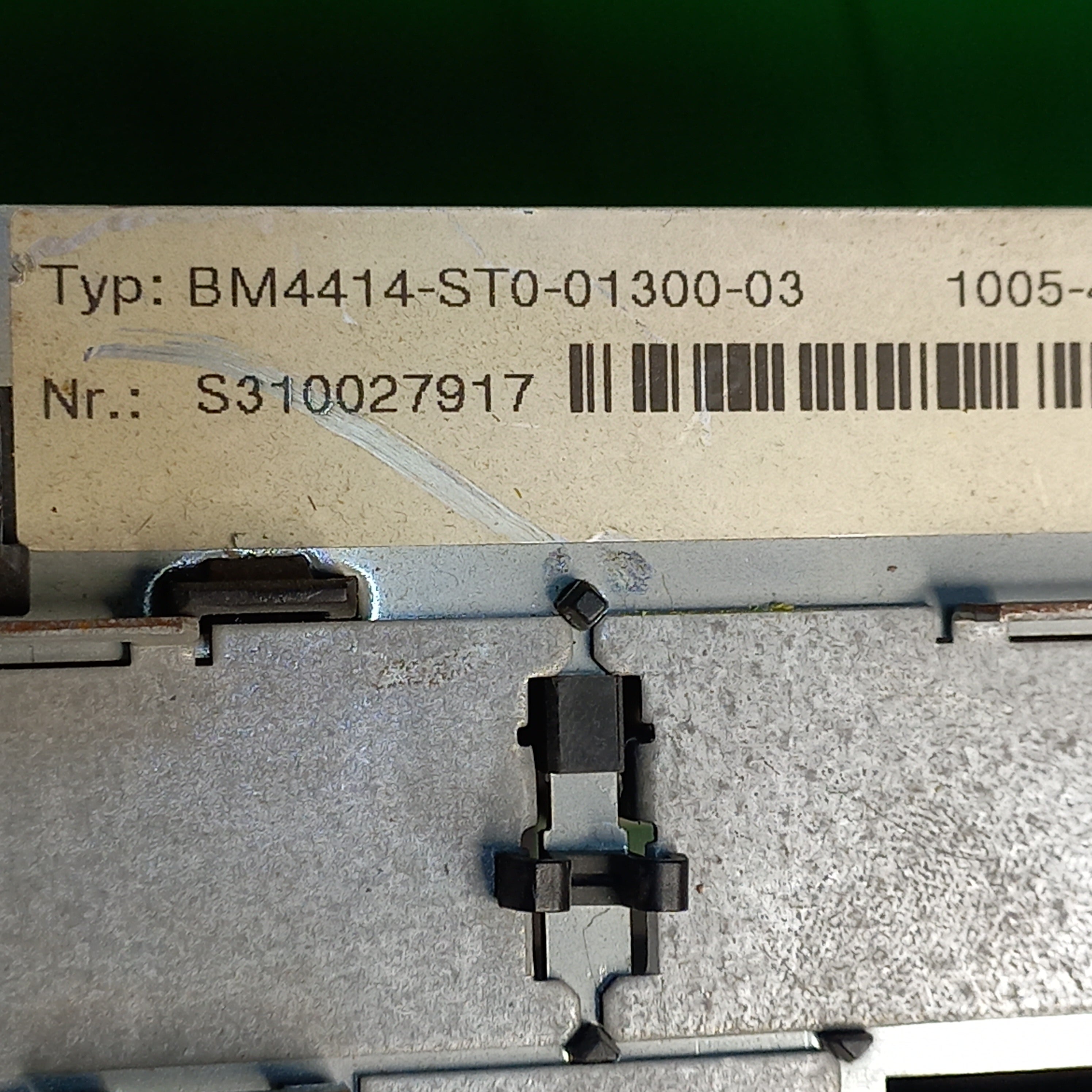 Specification sticker inside drive Baumüller  Art. Nr.: 409964
Baumuller b maXX 4000
BM4414-ST0-01300-03 
Baumuller Newest Generation of Modular Servo Drives. 