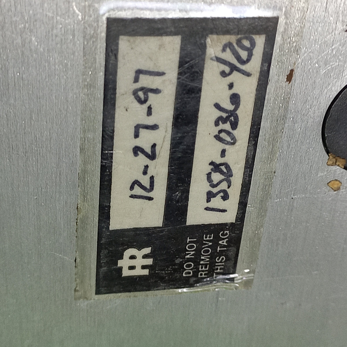 Sticker with part number of Ingresoll-Rand IR 12-27-97 D.C. Motor System 93972693