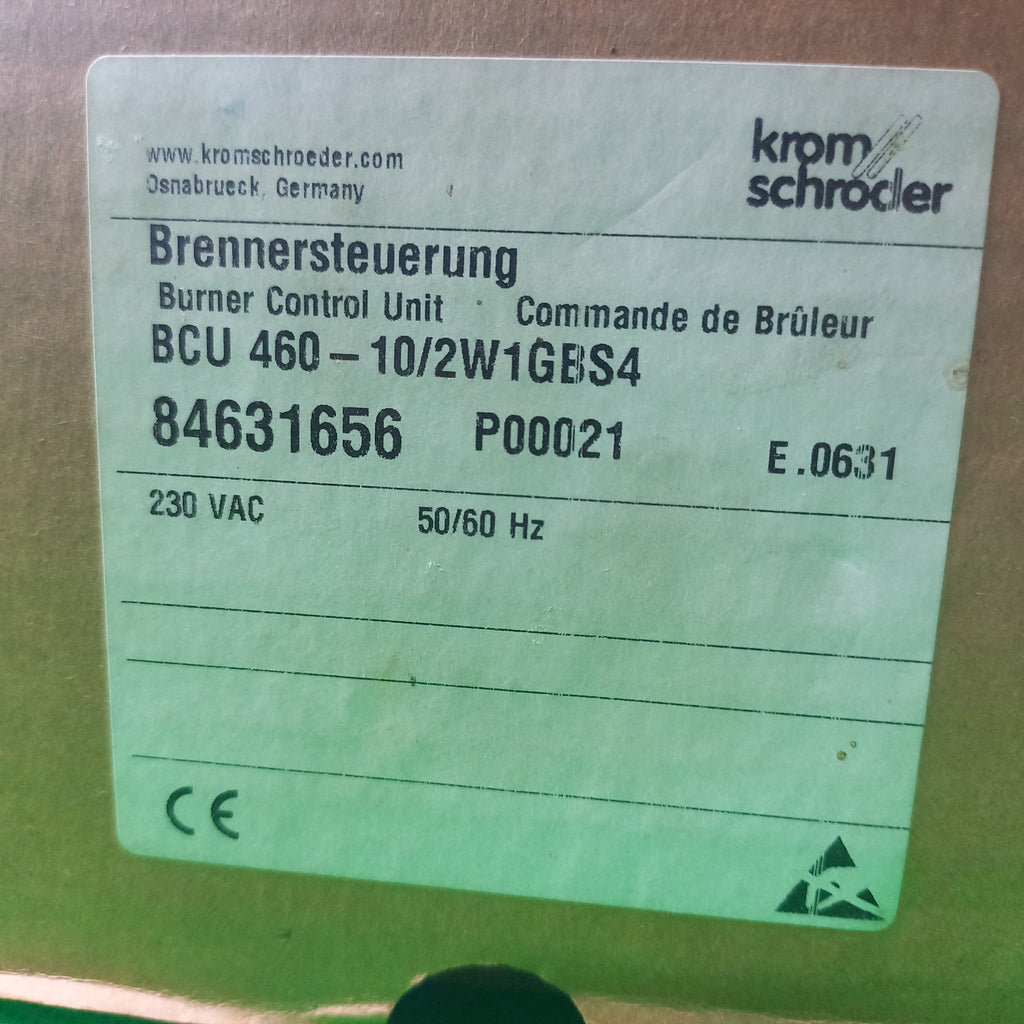Sticker outside the box Kromschröder (NOW HONEYWELL) BCU460 10/2W1GBS4, 84631656
For burners in intermittent operation or in continuous operation
