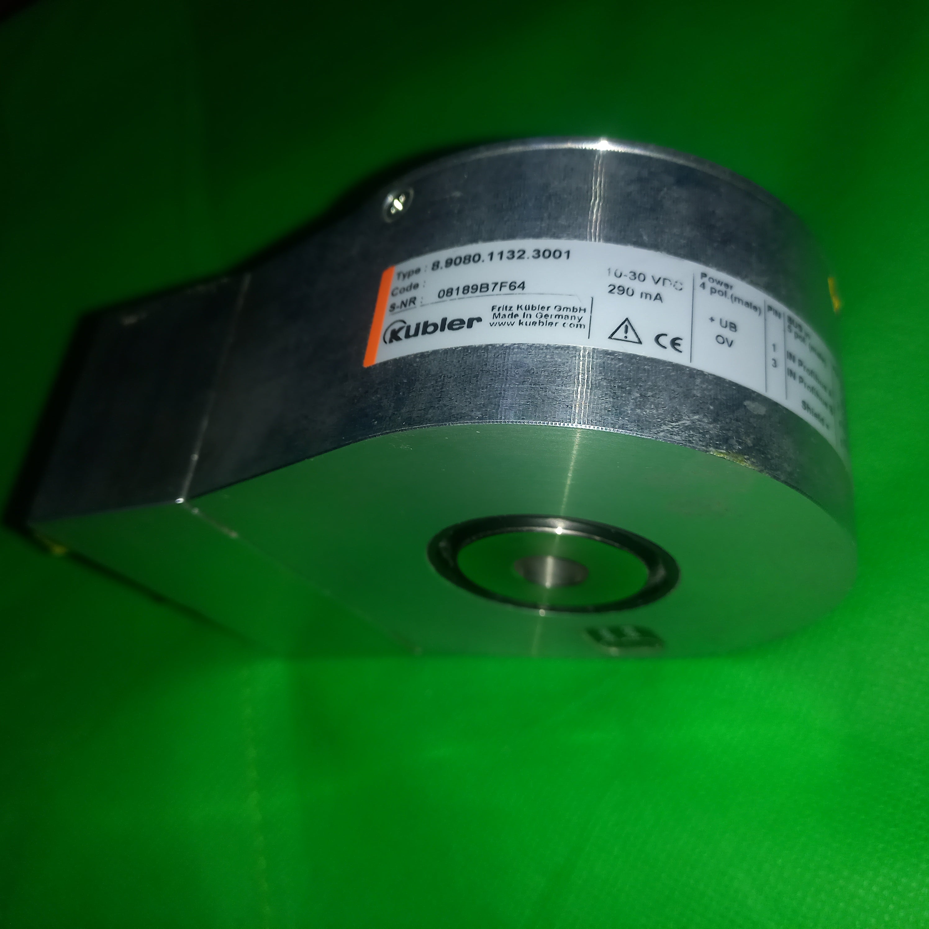 Kubler 9080 Profibus DP Dia 12mm Encoder 8.9080.1132.3001, 13 bits ST x 12 bits MT
