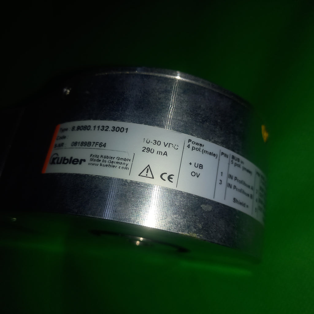Kubler 9080 Profibus DP Dia 12mm Encoder 8.9080.1132.3001, 13 bits ST x 12 bits MT