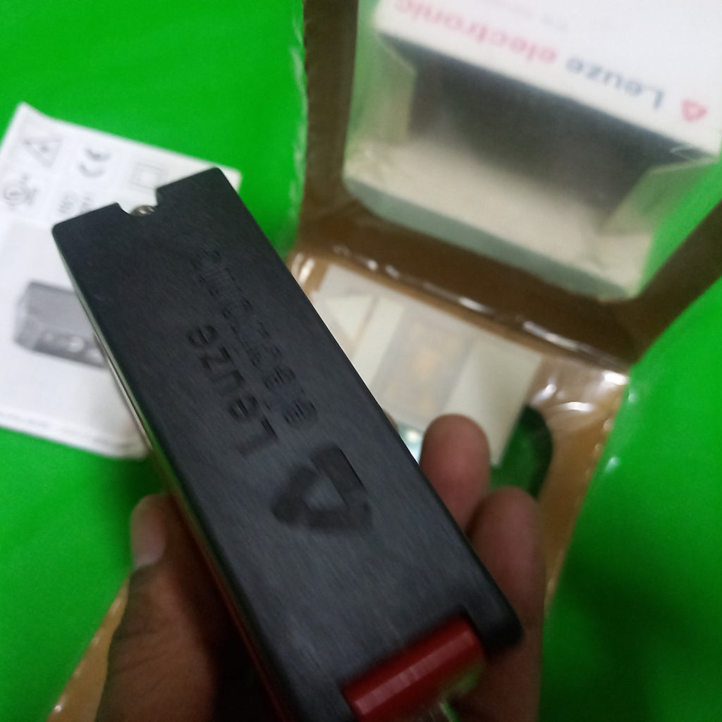 Back side of LEUZE Electronic Sensor HRT96, Laser Light Scanner with Background Suppression, 