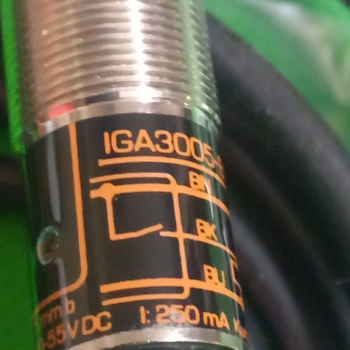 Specificaiton marking on M8x80mm Lenght Inductive sensor 1G5397, 1GA3005-BPKG with 2 m PVC-Cable, PNP, NO, 5mm Range,
