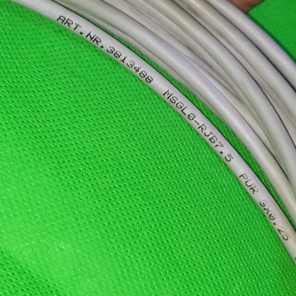 Part Nr. 381 34 88 ; Cable marking , Murr Elektronik 7.5m Long  M8 female 90° A-cod. with cable LED | Art. Nr. 3813488 MSGL0-RJb7.5 PUR 3x0.25