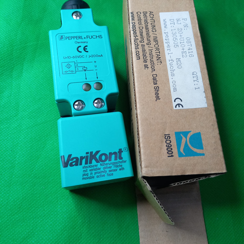 Unboxing of Pepperl-Fuchs, Inductive sensor_NJ20+U10+E2; 087416, PNP, NO, sn=20mm, flush