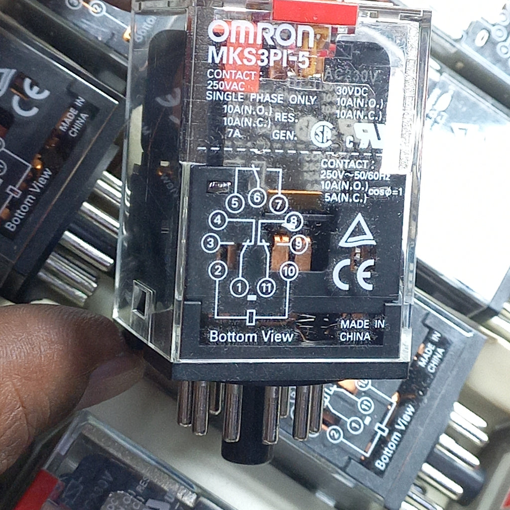 MKS 3PI-5 AC230 RELAY, PLUG-IN, 11-PIN, 3POLE DOUBLE THROW 