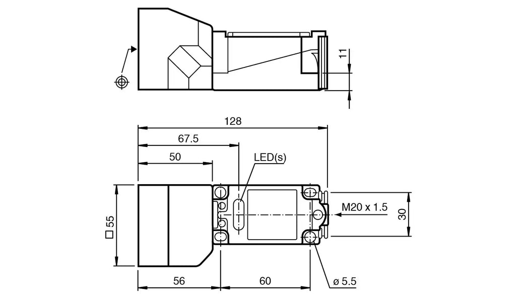 dimensions of PEPPERL+FUCHS 084525 | NJ40+U1+A2 | 40mm Sense | 4 Wire- PNP complimentary