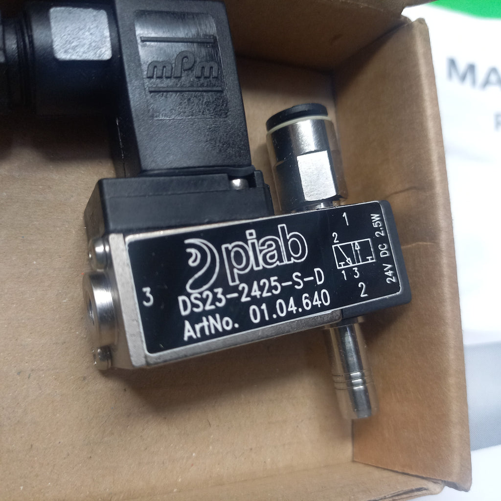 PIAB DS 23 Solenoid Vacuum Ventil DS 23-2425-S-D Art Nr 01.04.640  
DS23-2425-S-D
