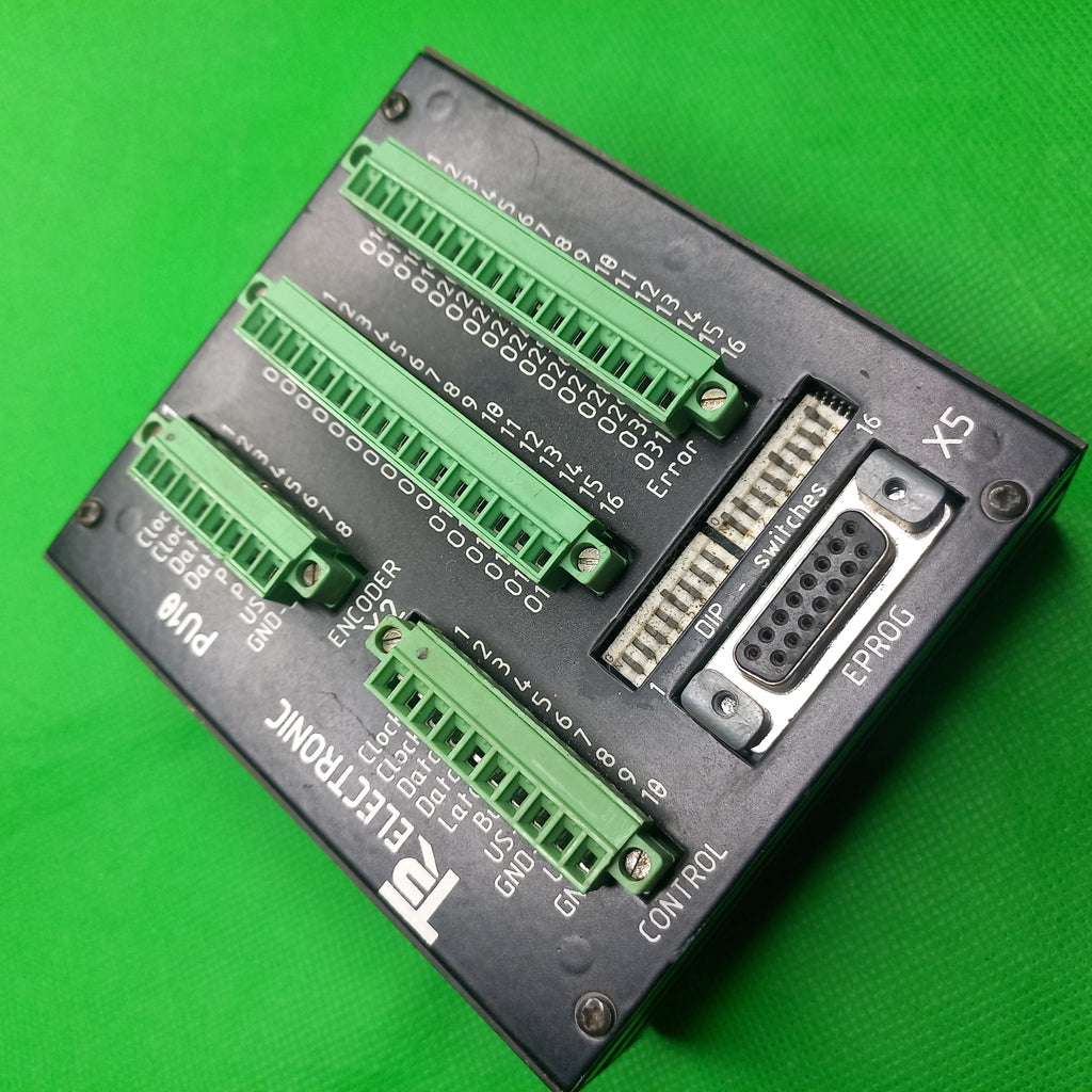 Typ: PU-10
Art.Nr: 491-00002
Encoder-Schnittstelle: SSI 2x RS 422
Control-Schnittstelle:SSI 2x RS 422
Ausgänge:32 Bit je 100 mA
Ausgangspegel:ca. Versorgung
Optionen: Latch 
                 Fehlerausgang 
                  Bus Codewandlung
Spannung: 11-29V
