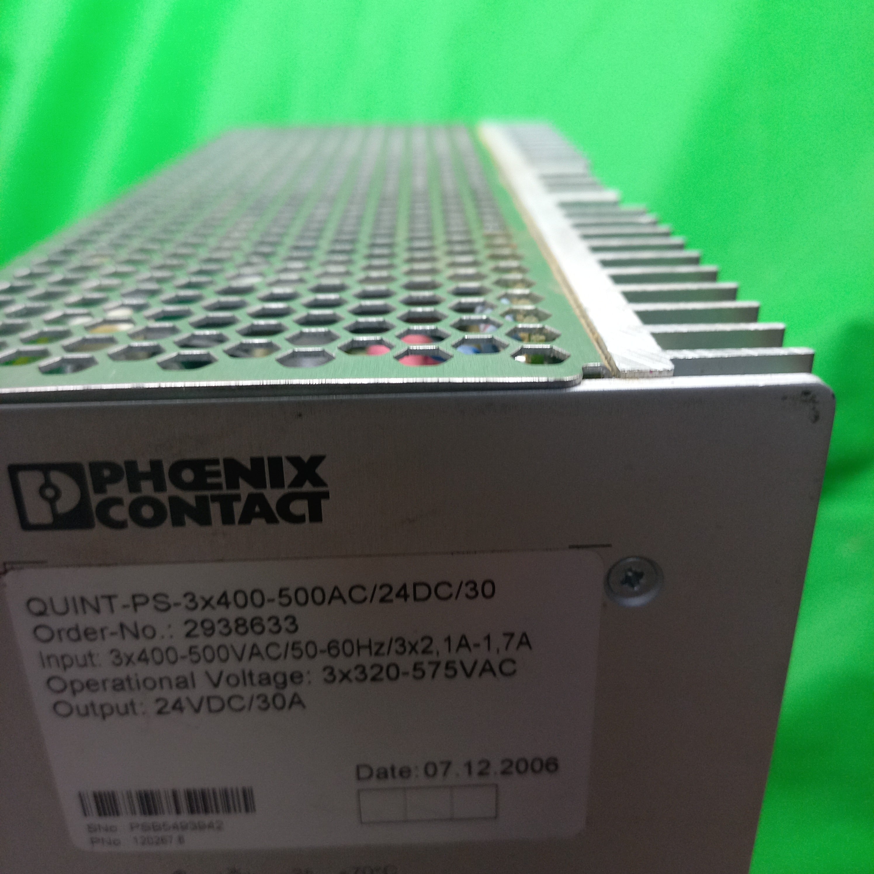 specification sticker for QUINT-PS-3X400-500AC/24DC/30 - Power supply ,2938633
