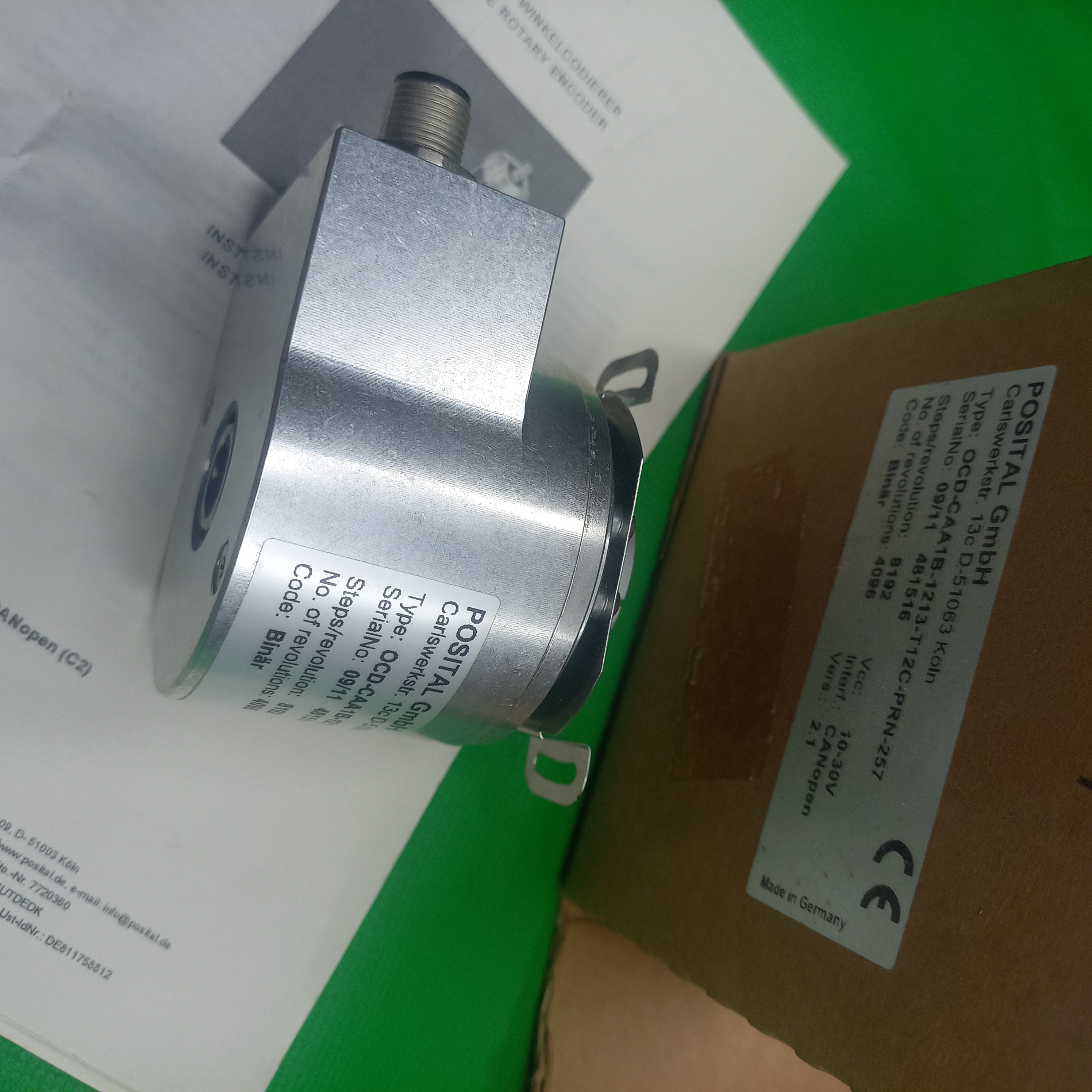 Posital Absolute Encoder OCD-CAA1B-1213 Hollow 12mm, 4096STx8192MT, Multiturn OCDCAA1B1213