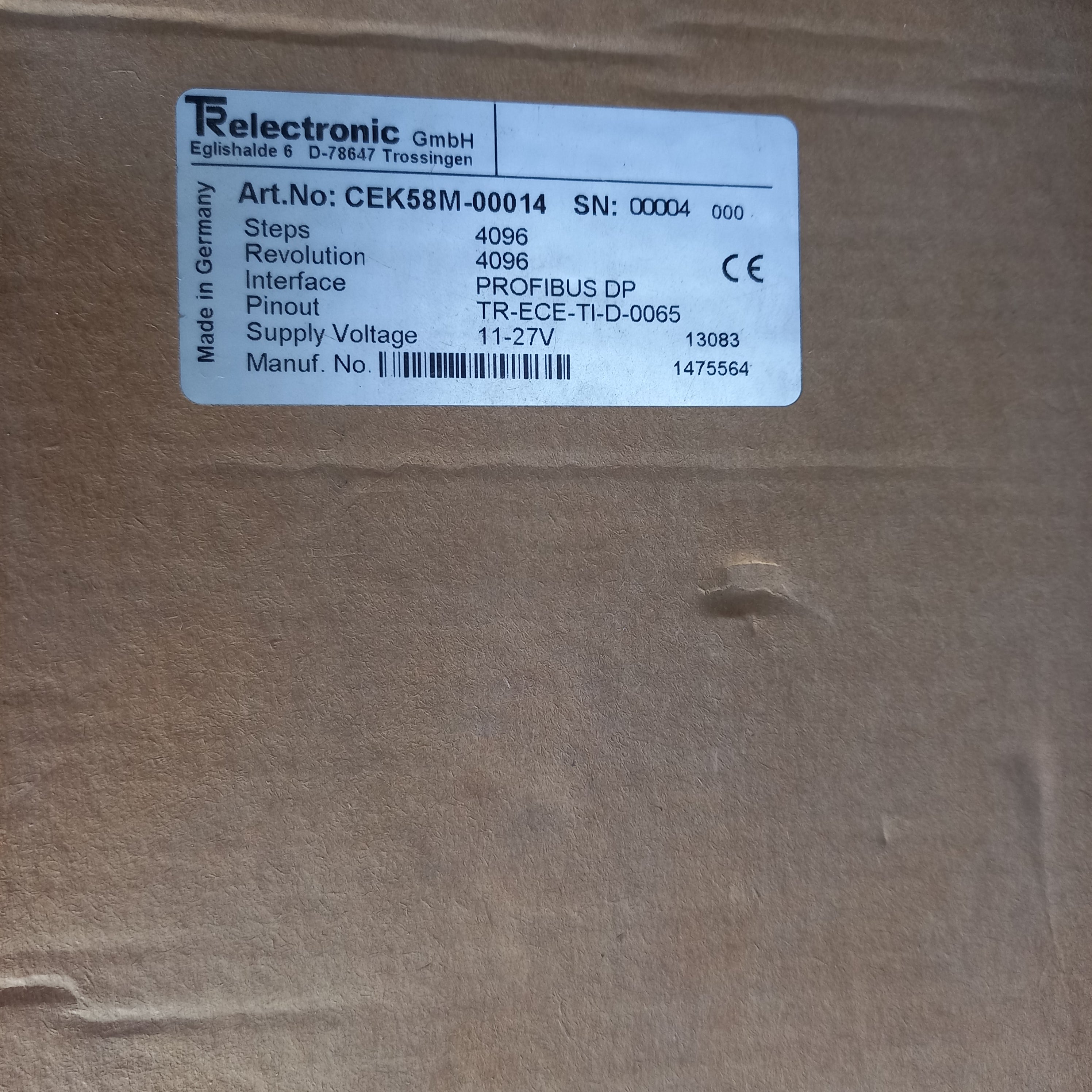 TR Electronic  Wire Rope Encoder CEK-58M Profibus CEK58M-00014 Profibus 4096x4096