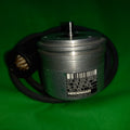 Specification Sticker with Connector showing, Shaft, Flange showing ROD 426 5000 02S12-03, ID 376 846-AK, 5V, TTL, M23 Connector at Cable, 6mm Shaft, Synchro Flange 