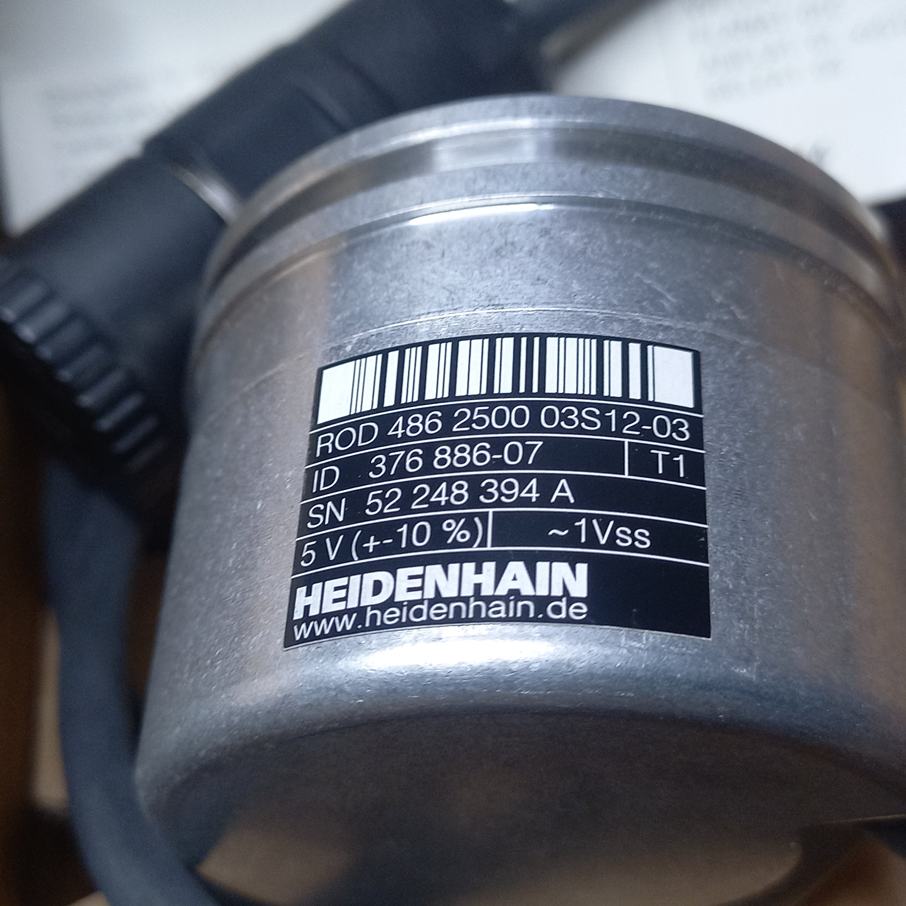 Specification sticker for Heidenhain Encoder 1VSS  ROD 486 2500 03S12-03  