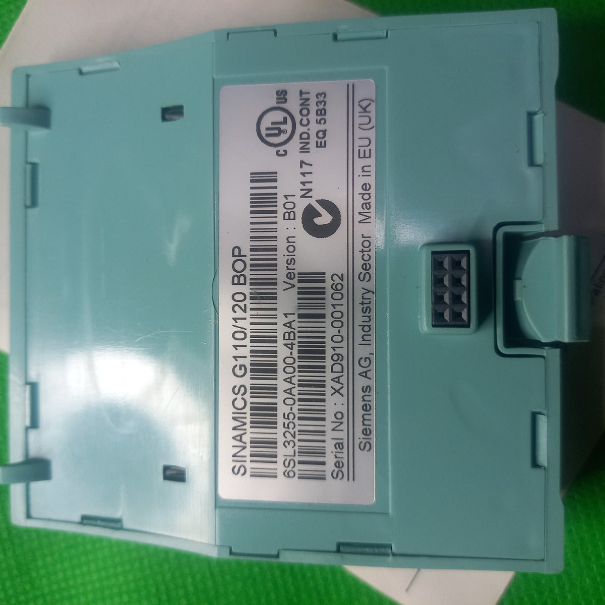Rear view sticker of Siemens control panel for G110, G120 Manufacturer's part number: 6SL 3255-0AA00-4BA1