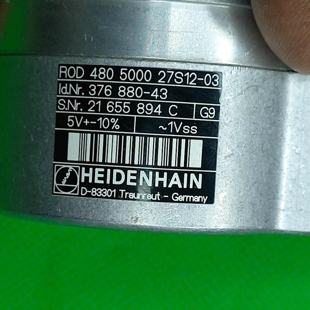 Specification sticker photo of Heidenhain 376880-43 ROD480 5000 27s12-03,  