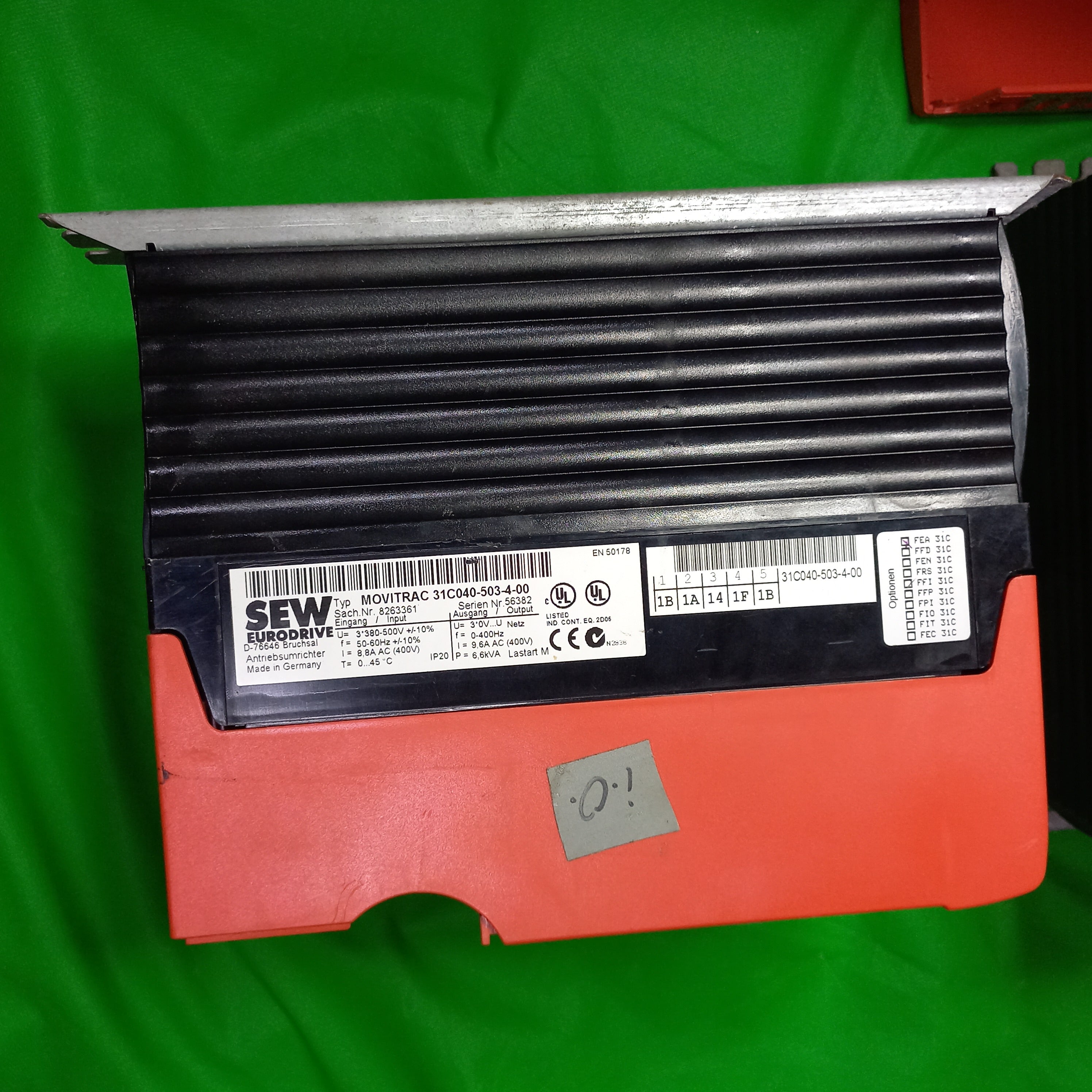 SEW Eurodrive Specifiation side photo  MOVITRAC 31C040-503-4-00, Sach.Nr. 826 3 3611&nbsp;