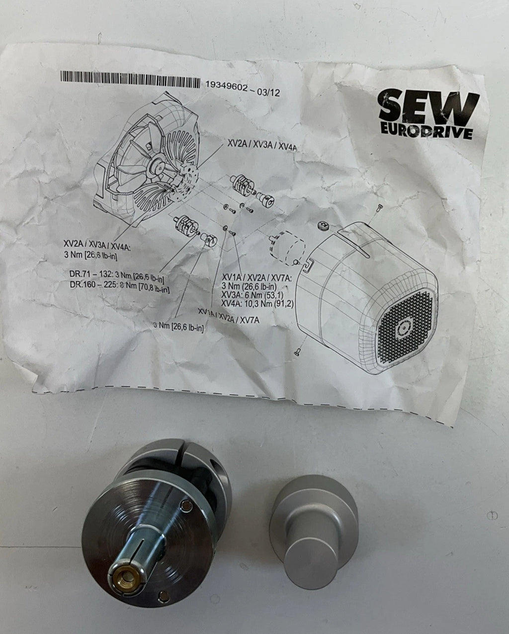 SEW eurodrive Encoder coupling DR71-132 EV1./AV1. 10/06 Part No. 13617060/ SEW-EURODRIVE 