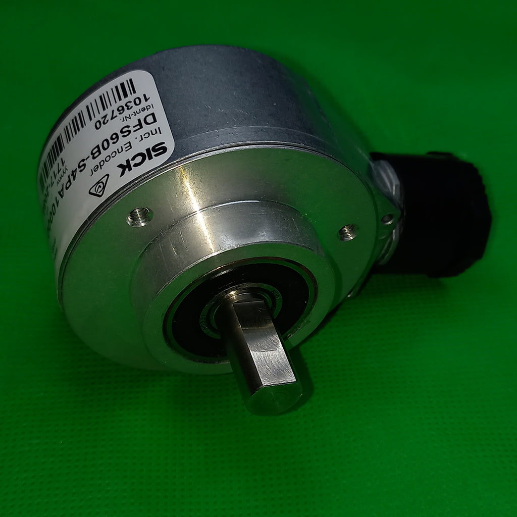 Flange and shaft view of Sick incremental encoder programmable DFS60B-S4PA10000