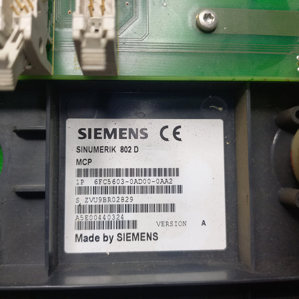 Specification sticker on 6FC5603-0AD00-0AA2
