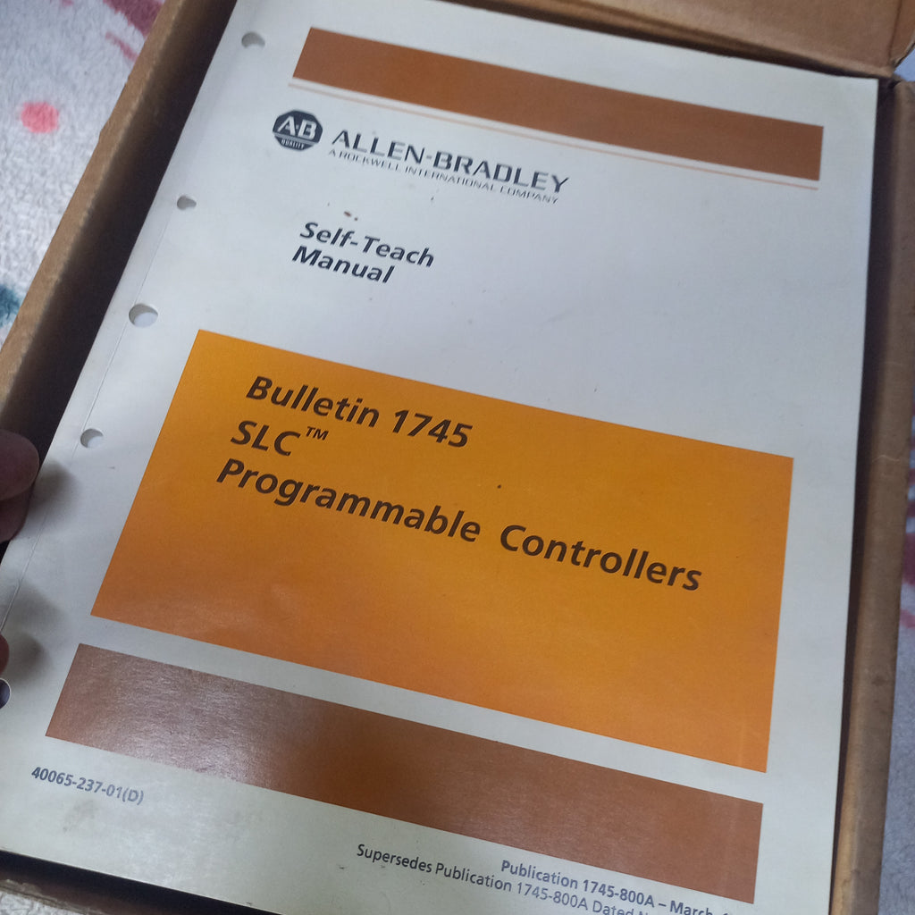 Manual of Allen bradley SLC Programmer CAT 1745-PT1 SER A Complete kit with EEPROM 1745-M1 and Cable 1745-C2 B it is part of supply of complete programmer 