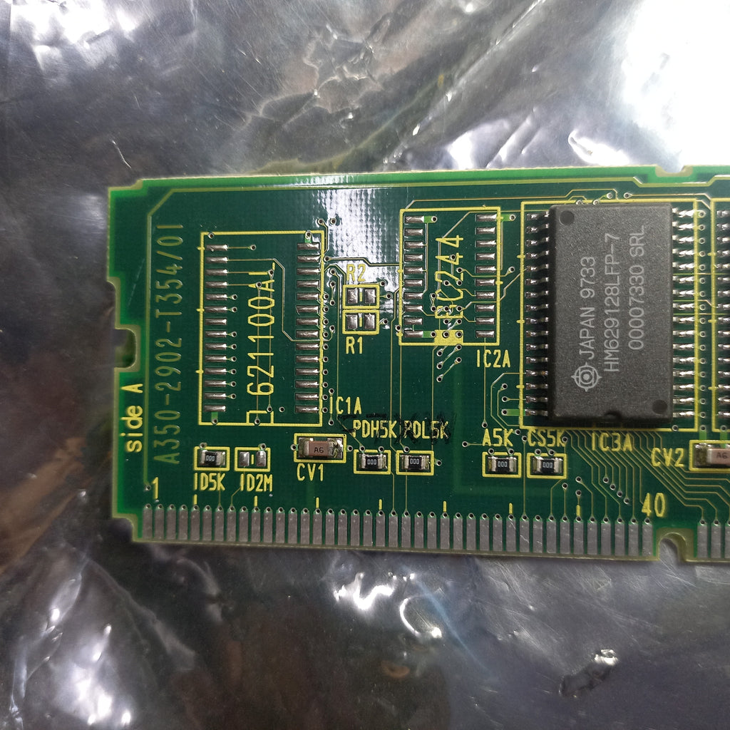 Side A of SRAM Module  A20B-2902-0351/01A, A350-2902-T354/01 , 
The FANUC SRAM Module  