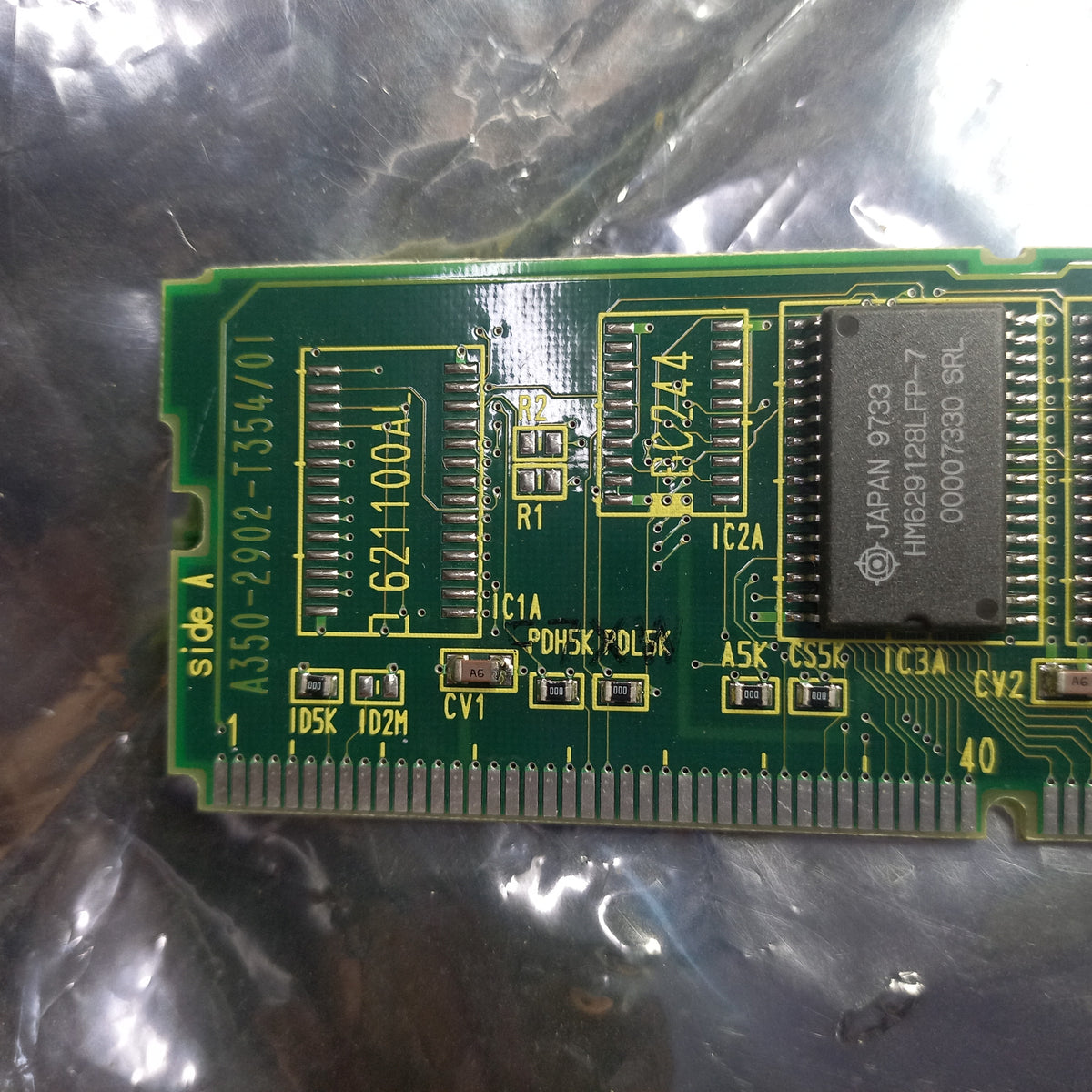 Side A of SRAM Module  A20B-2902-0351/01A, A350-2902-T354/01 , 
The FANUC SRAM Module  