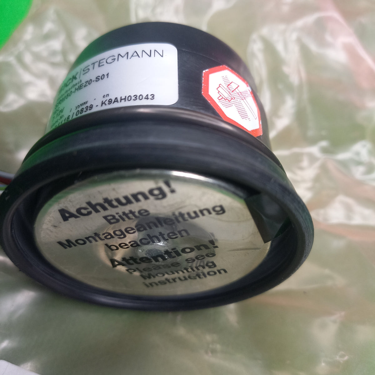 Rear side of Sick Stegmann SRM50 rubber support encoder Multiturn