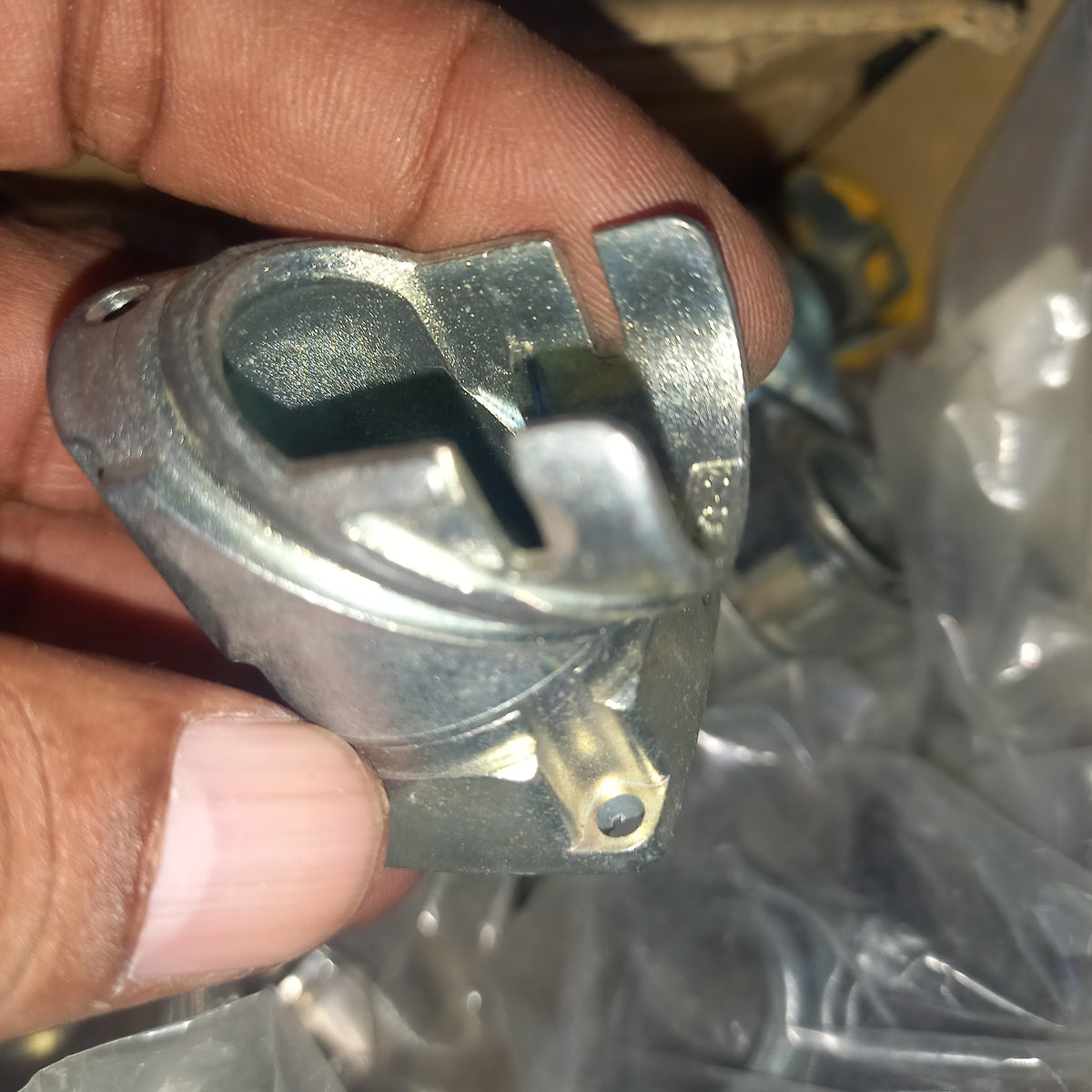 Servo Motor ANgled Connector Body connector part damaged replace Install new servo motor connector 