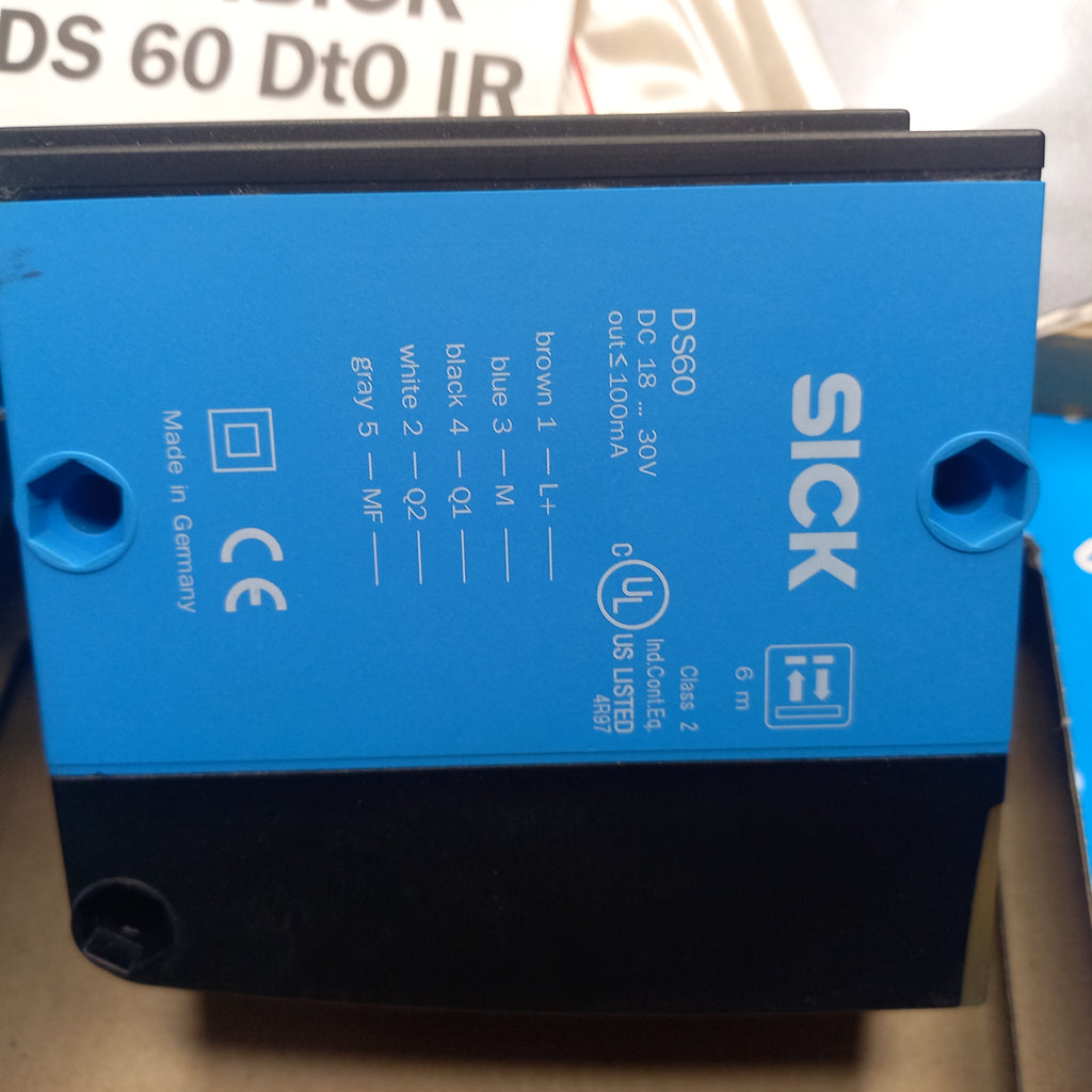 Wiring diagram printed by the side of DS60 Type DS60-P41111; Part no. 1016687 | DS60P41111 | 101 6 687 | Laser, infrared, Invertable switching output, 2xPNP