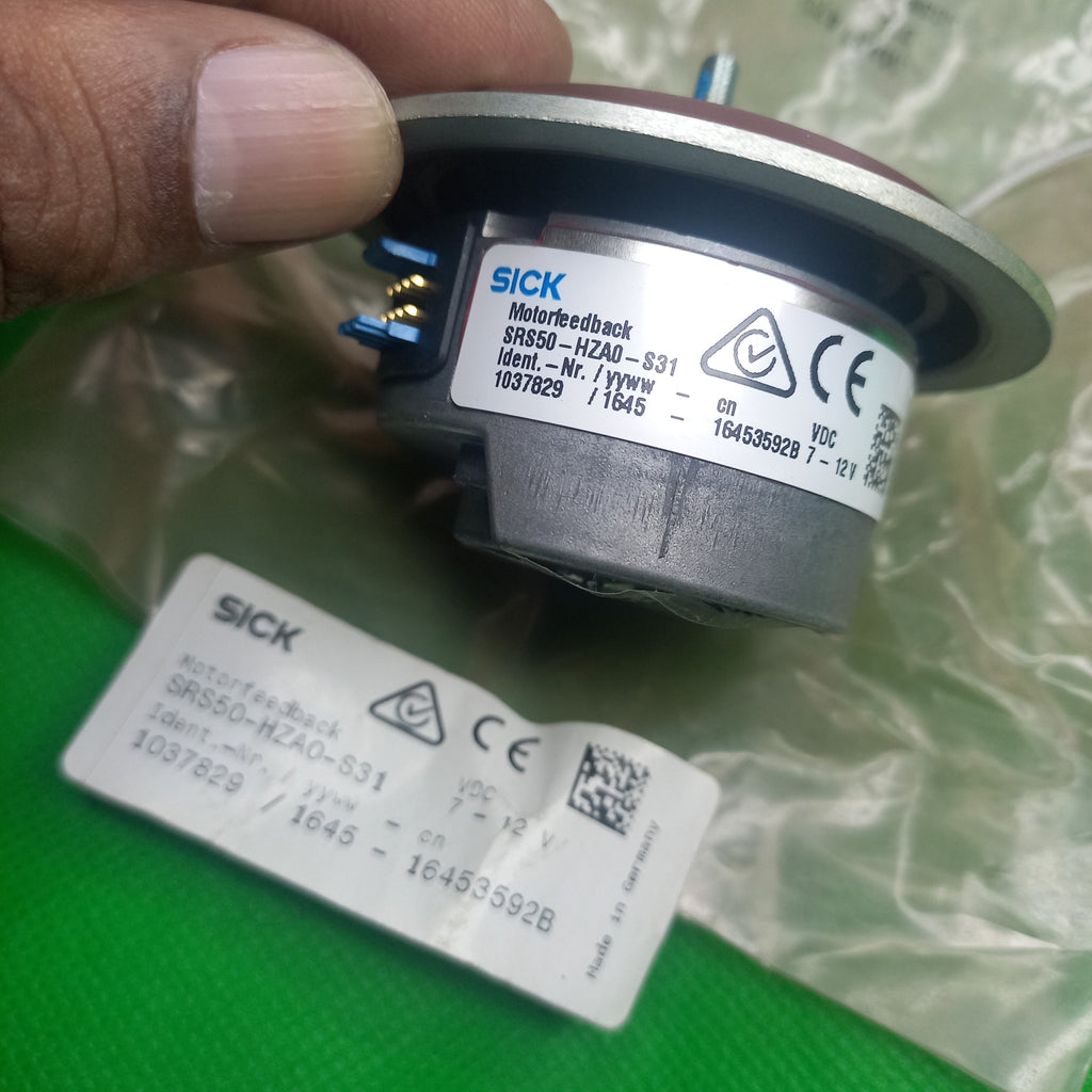 specification sticker of SRS Sick motorfeedback
