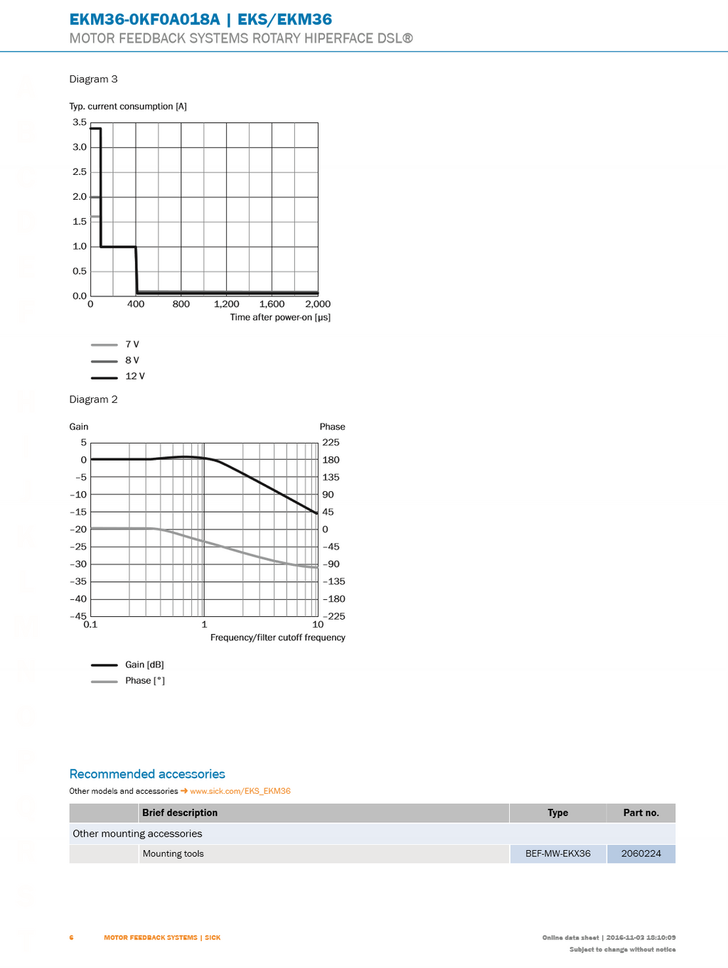 Sick Motor feedback EKM36-0KF0A018A 1053849 Multiturn Hiperface DSL 18bit STx12bit MT