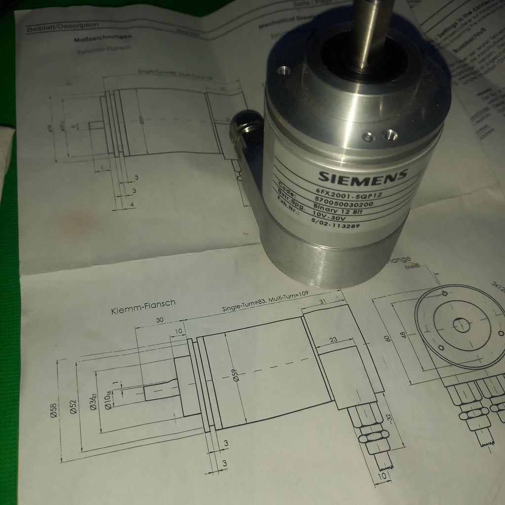 Siemens Absolute ST Encoder 6FX2001-5QP12,10mmshaft, Clamping, 13Bit, Binary Profibus