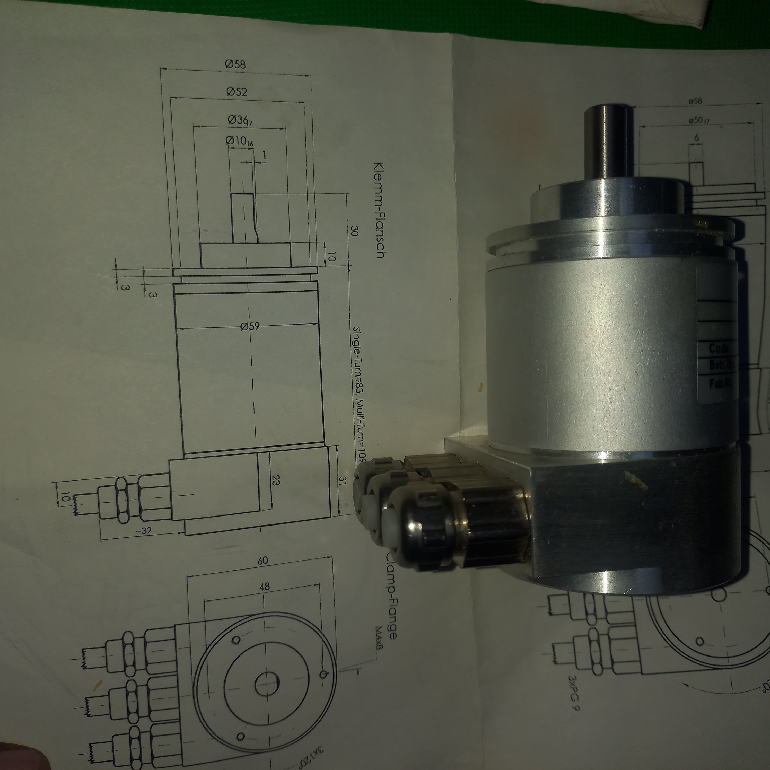Siemens Absolute ST Encoder 6FX2001-5QP12,10mmshaft, Clamping, 13Bit, Binary Profibus