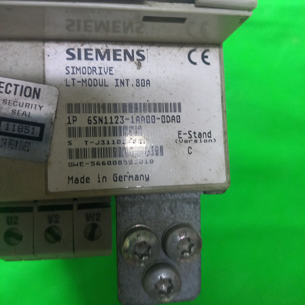 Specification sticker 6SN1123-1AA00-0DA0 SIMODRIVE 611 Power module, 1-axis, 80 A Ver. C