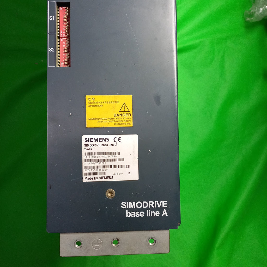 Siemens Simodrive base line A 2 Axes, 6FC55480AC220AA0 version B, Made by Siemens