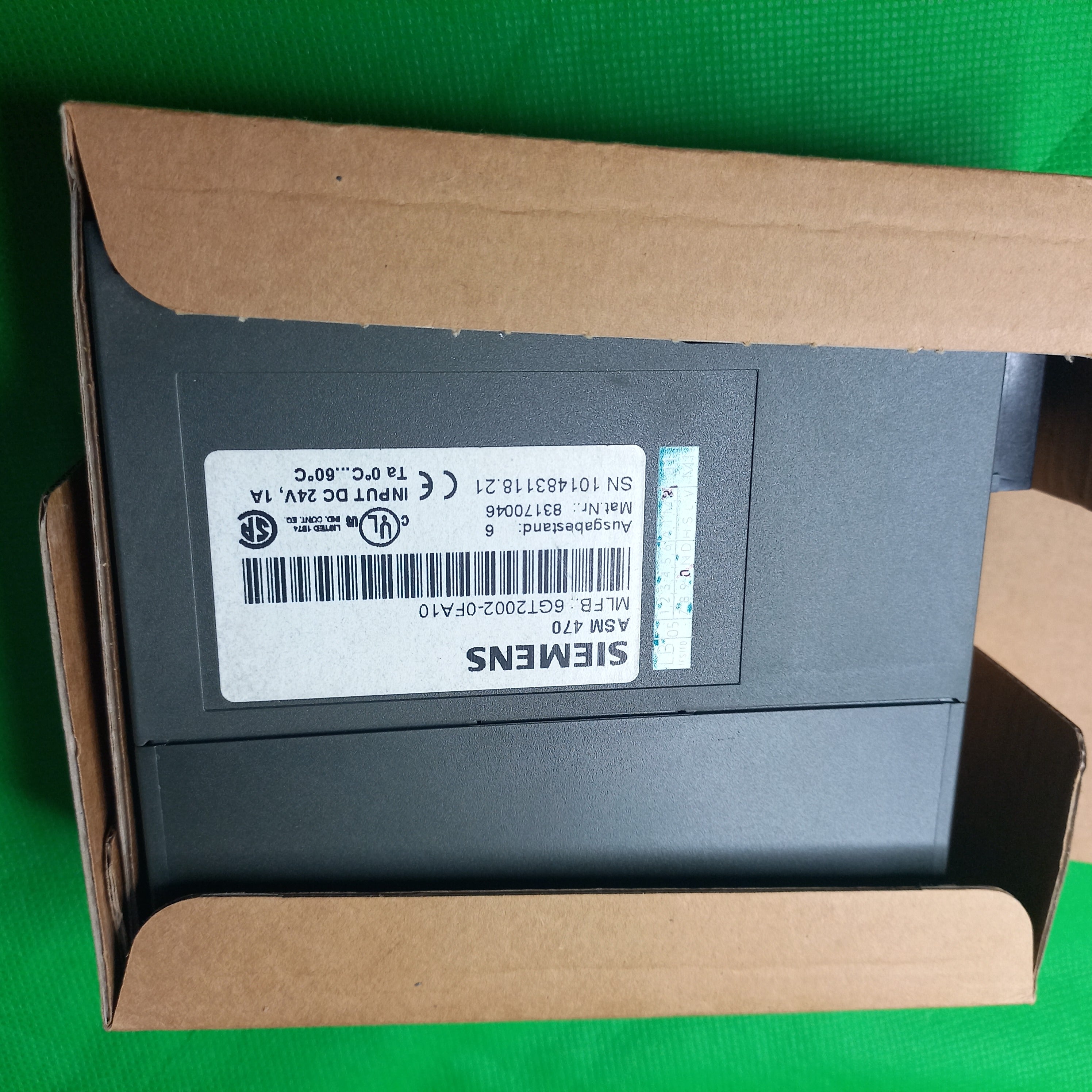 Inside the obox photo of Siemens ASM470; 6GT2 002-0FA10, Mat. Nr. 83170046,