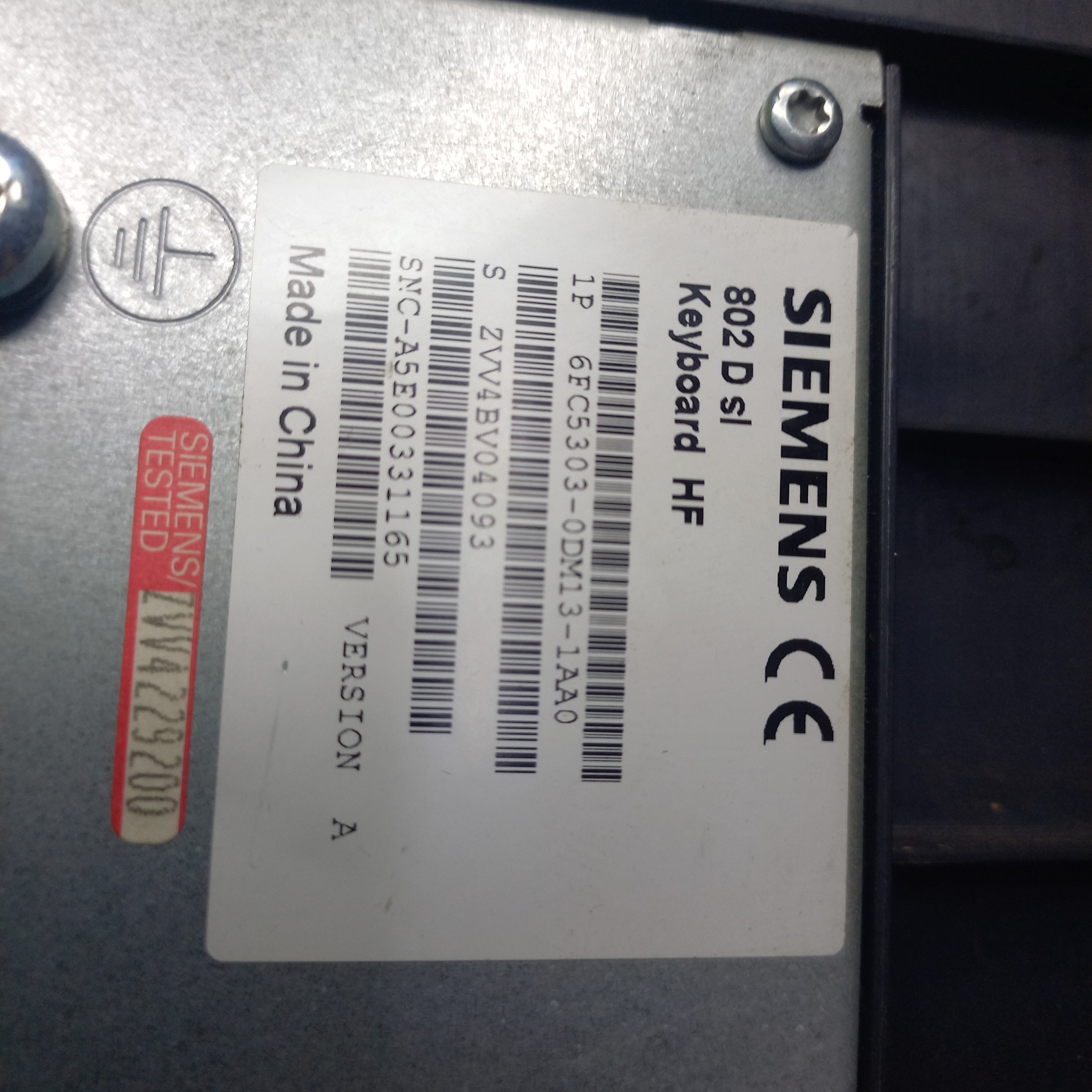 Clear specification sticker only for   6FC5303-0DM13-1AA0