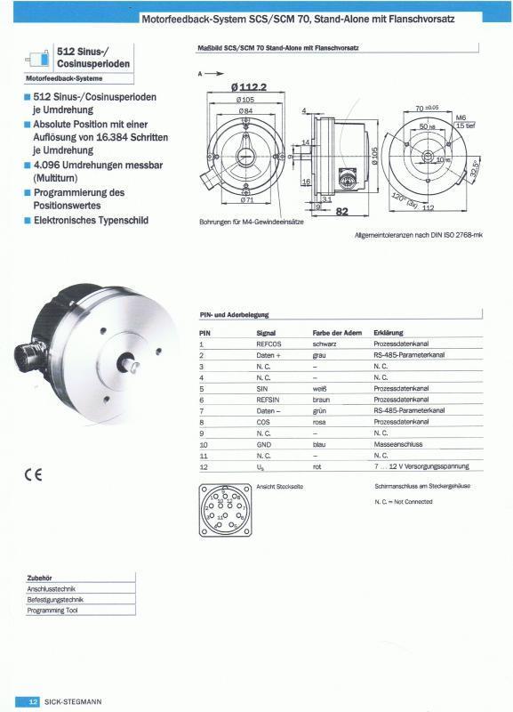 Stegmann SCM70-HYA0-K01, 1034060, SCM70HYA0K01 SINCOS Multi Turn Hiperface Encoder