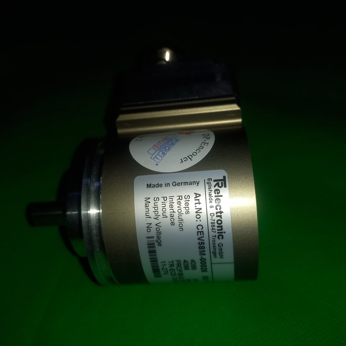 جهاز تشفير دوراني متعدد الدورات TR Electronic CEV58M Profibus DP طراز CEV58M-00026 بدقة 12 بت × 12 بت قابل للبرمجة