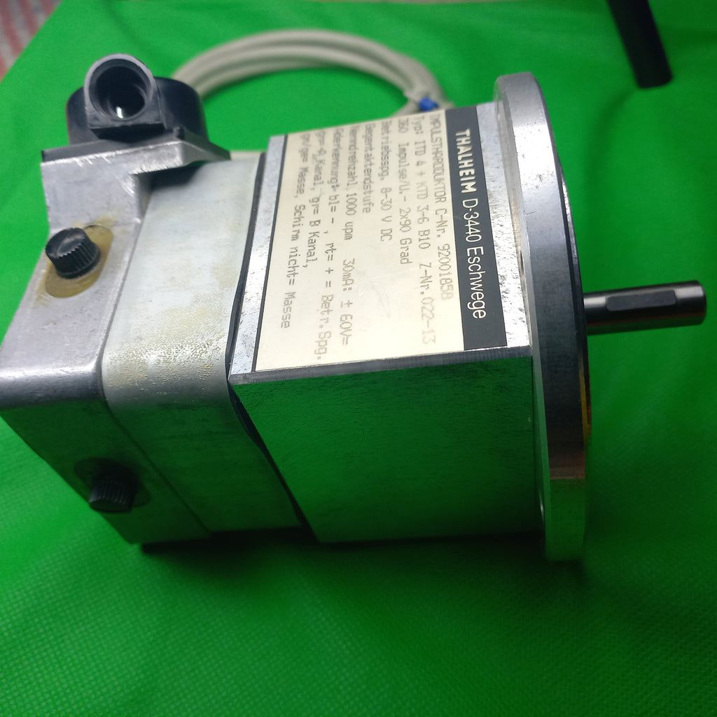 THALHEIM IMPULSTHARODUKTOR  SPECIFICATION STICKER FOR C-Nr. 92001858
Typ: ITD 4 + KTD 3-6 B10 Z-Nr. 022-13
360 Impulse/U.- 2x90 Grad
