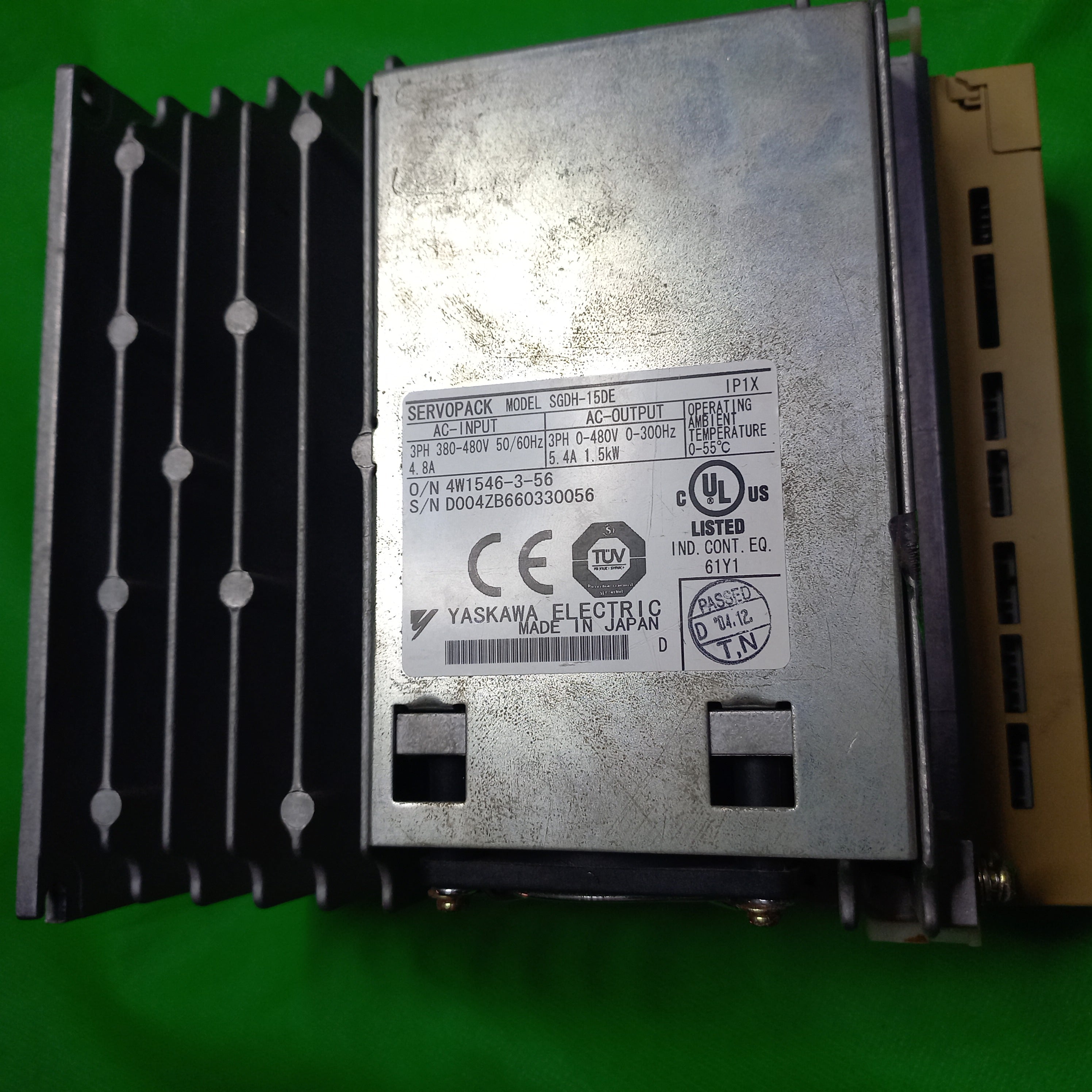 Yaskawa 1.5kw Sigma II | SGDH15DE | Sigma 2 | SGDH-15DE version 34A45  
Sigma-II servo drive
15=1.5 kW 
D: 400 V
Model  E: speed, torque, position