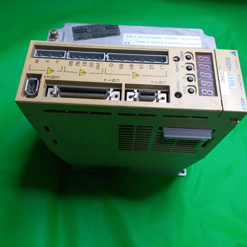 Yaskawa   Sigma II | SGDH15DE | Sigma 2 | SGDH-15DE version 34A45  
Sigma-II servo drive
15=1.5 kW 
D: 400 V
Model  E: speed, torque, position