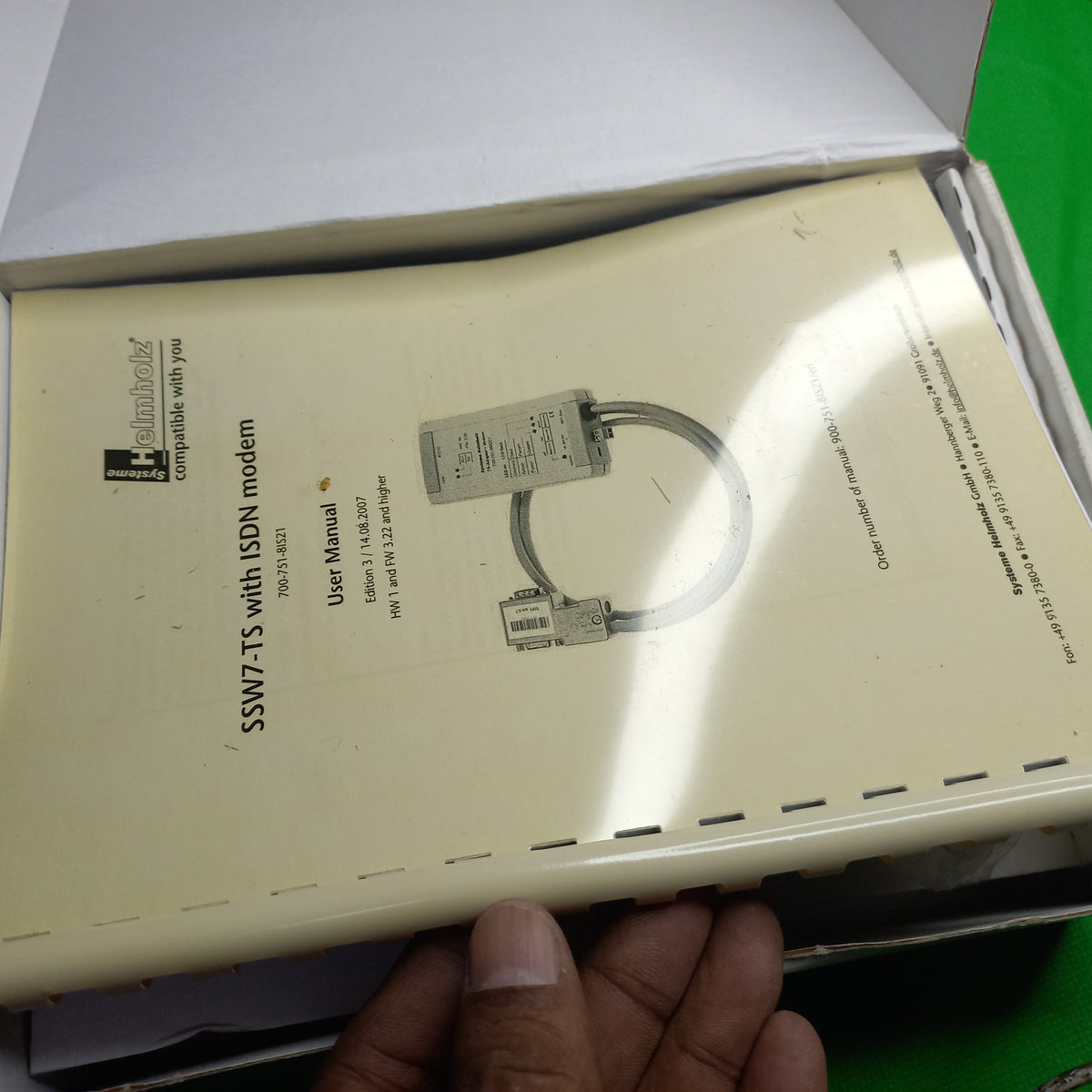 Manual in the box 700-751-8IS21, SSW7-TS with modem ISDN. 