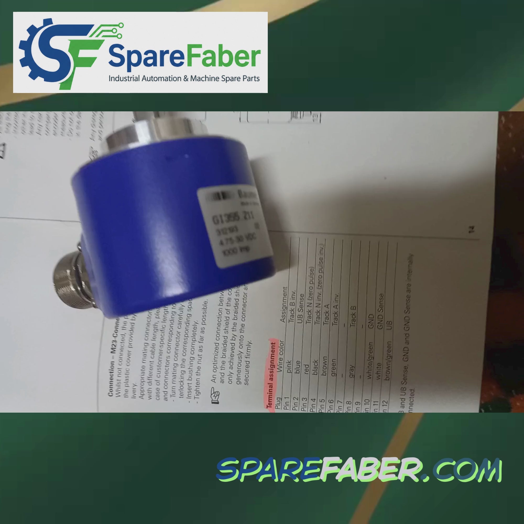 BAUMER GI 355 Encoder | 1000 Imp | 4.75-30VDC| M23 | 10mm Shaft| Clamping Flange