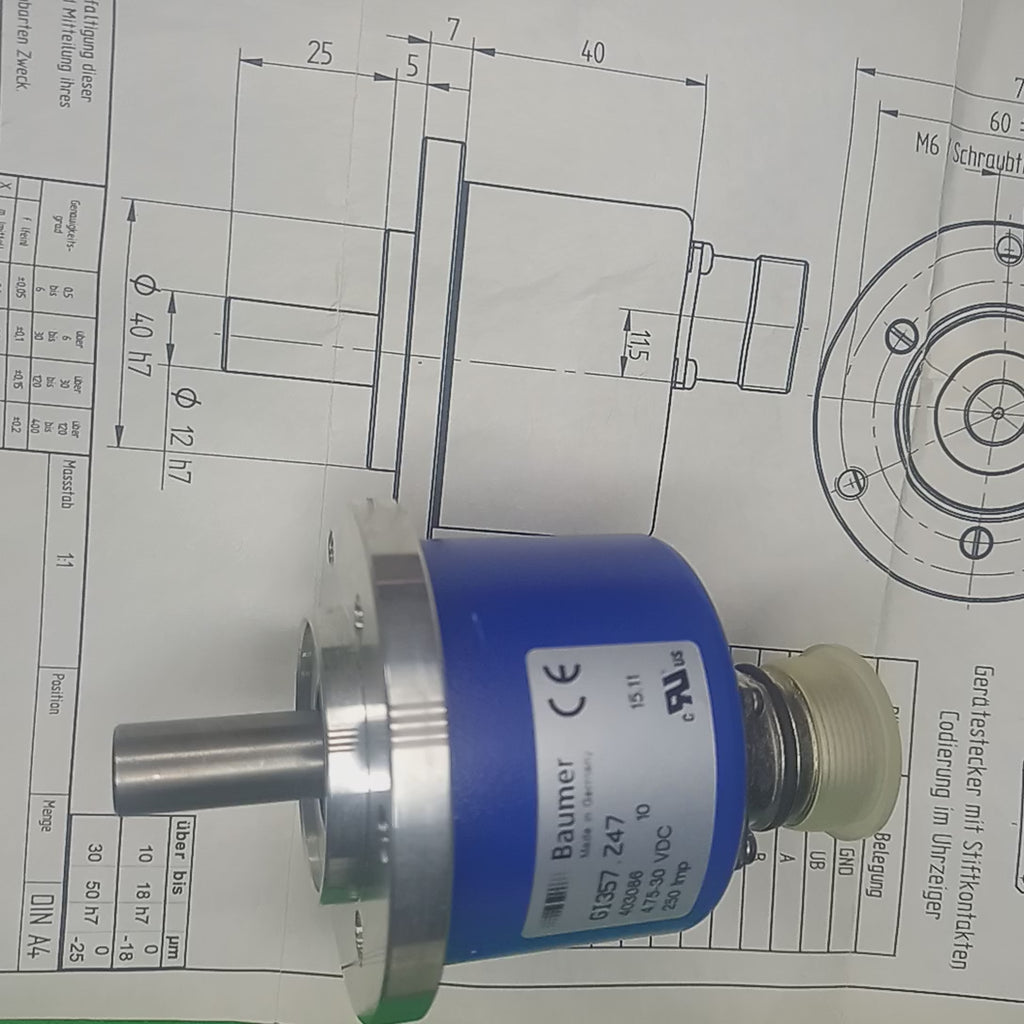 Baumer GI357 | SIL2 (Safety Integrity Level 2) 250imp, 12mm, HTL
