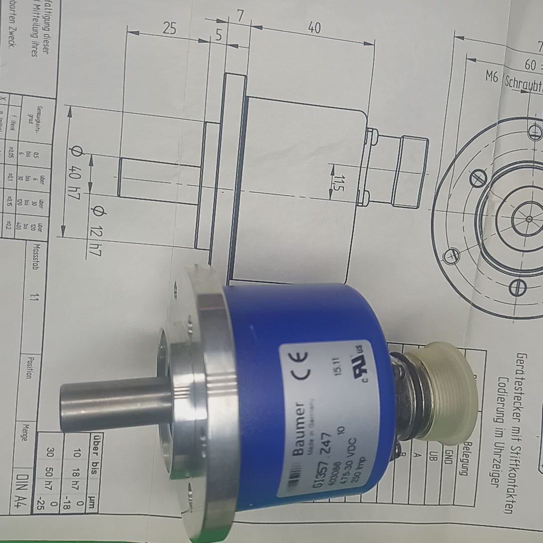 Baumer GI357 | SIL2 (Safety Integrity Level 2) 250imp, 12mm, HTL